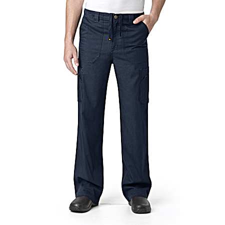 Men's Navy Multi-Cargo Pocket Scrub Pants