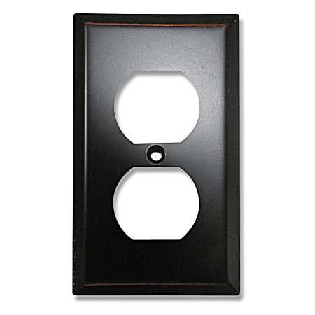 Aged Bronze Steel Wallplate - Duplex Outlet