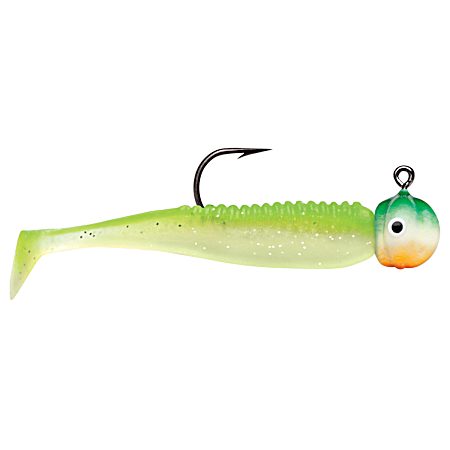 VMC BTJ Boot Tail Green Orange Glow Panfish Jig
