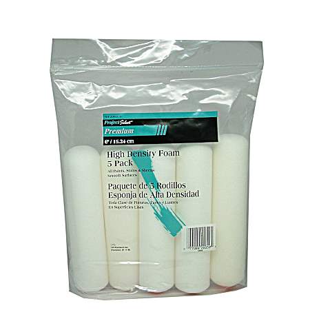 Premium 6 in High Density Foam Paint Roller Covers - 5 Pk