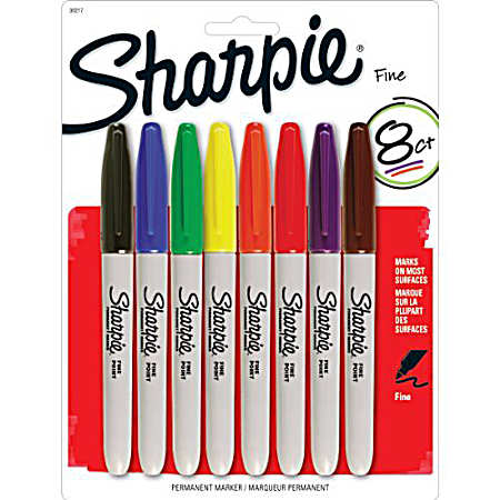 Fine Point Permanent Markers - 8 Pk