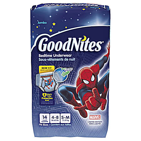 Boys' Size S-M Bedtime Underwear - 14 Pk