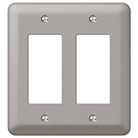 Devon 2 Rocker Wallplate - Brushed Nickel Steel
