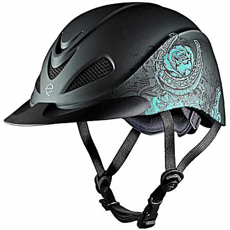 Rebel Turquoise Rose Riding Helmet