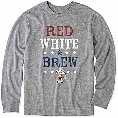 MEN'S RED, WHITE, & BREW LONG SLEEVE CRUSHER-LITE TEE