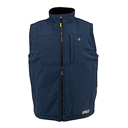 Men's Navy Heated Soft Shell Vest w/ Sherpa Lining