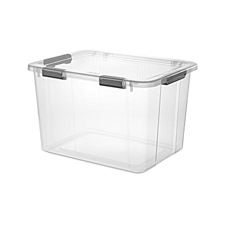 80 qt Clear Hinged Lid Storage Box
