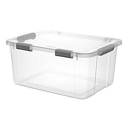 60 qt Clear Hinged Lid Storage Box