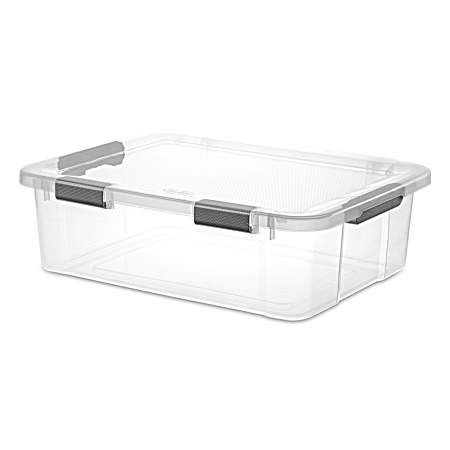 40 qt Clear Hinged Lid Storage Box