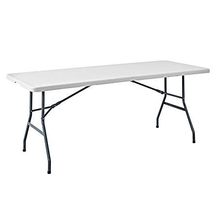 6 ft White Blow Molded Folding Banquet Table