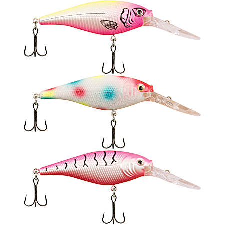 Flicker Shad Pink Tiger/Circus Star/Pink Lemonade Pro Pack - 3 Pk.