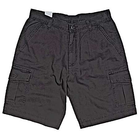 Men's Grey Cotton Twill Cargo Shorts