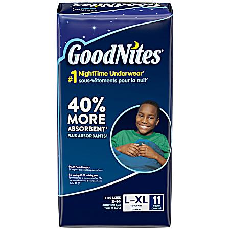 Boys' Size L-XL Nighttime Underwear - 11 Pk