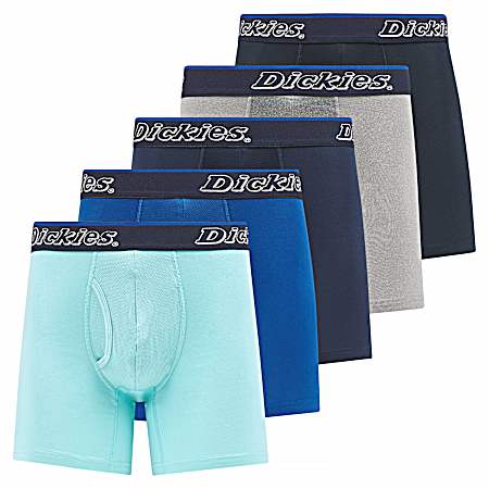 Men's Navy/Blue Regular Boxer Briefs - 5 Pk