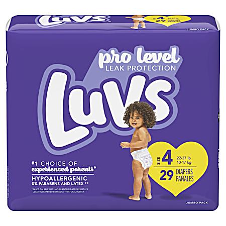Triple LeakGuards Jumbo Pack Size 4 Diapers - 29 ct
