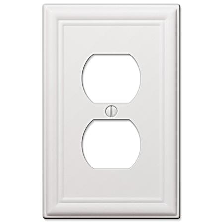 Chelsea White Steel - 1 Duplex Wallplate