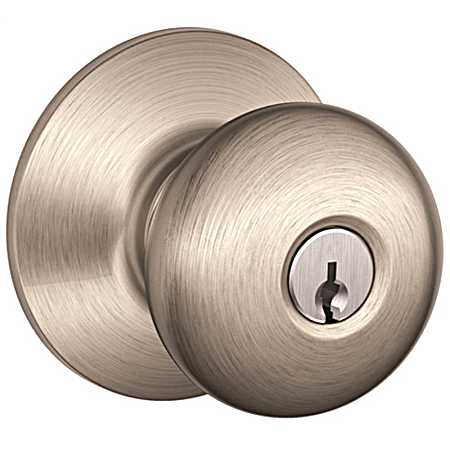 Plymouth Satin Nickel Keyed Entry Knob Lockset