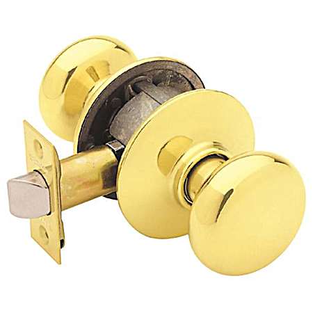 Plymouth Bright Brass Round Full Ball Door Knob Lockset