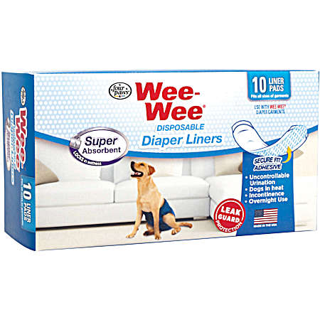 Wee-Wee Super Absorbent Disposable Diaper Liners - 10 Pk