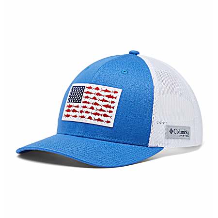 Adult Blue Fish Flag Mesh Back Ball Cap