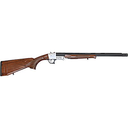 Traditional 12Ga Single Shot Wood & Forend Silver Receiver Shotgun