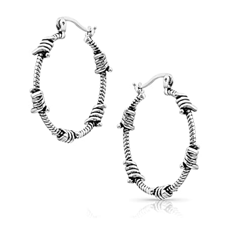 Barbed Wire Hoop Earrings