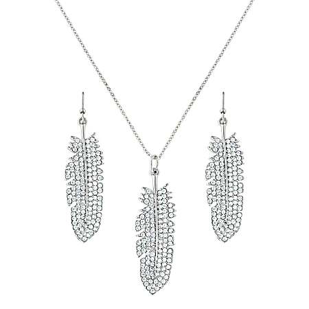 Shimmering Feather Jewelry Set