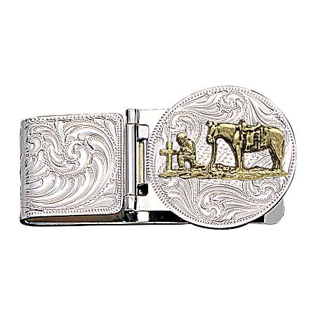 Christian Cowboy Hinged Money Clip