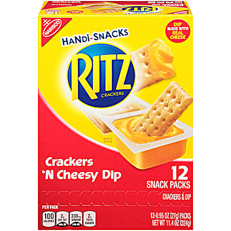 Handi-Snacks Ritz Crackers N Cheese Dip - 12 Ct