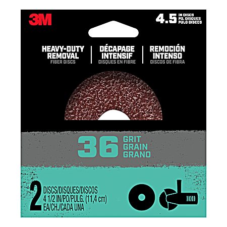 36 Grit Heavy-Duty Removal 4.5 in Fiber Disc - 2 Pk
