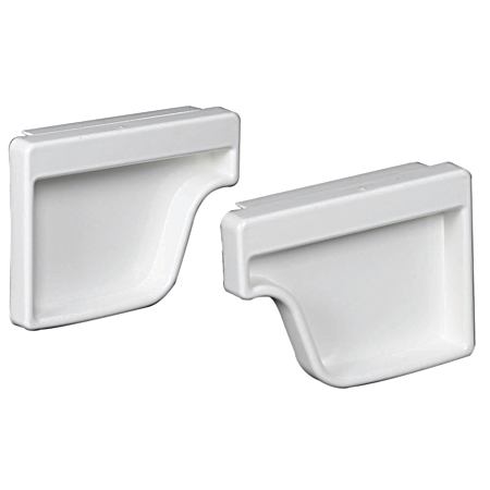 5 in White Vinyl K-Style End Cap - 2 Pc