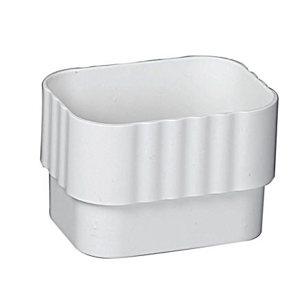2 x 3 White Vinyl Traditional Downspout Connector