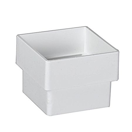 2 x 2 White Vinyl Square Contemporary Downspout Connector