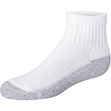 Boys' White Cushion Ankle Socks - 12 Pk