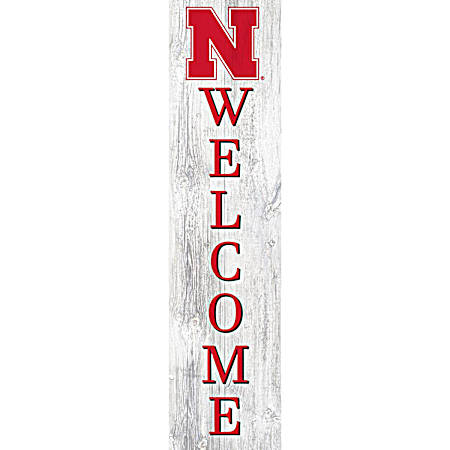 Nebraska Cornhuskers Distressed Welcome Leaner Sign