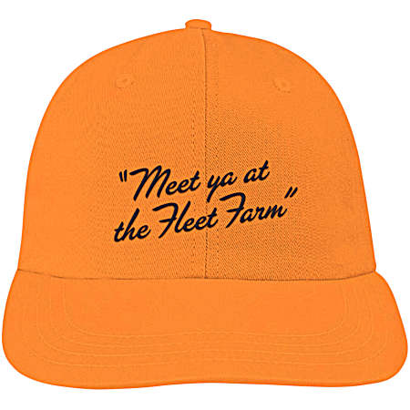 Men's Blaze Orange Meet Ya At The Fleet Farm 6-Panel Cotton Cap