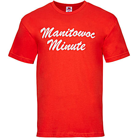 Men's Bright Orange Manitowoc Minute Logo Graphic Short Sleeve Shirt