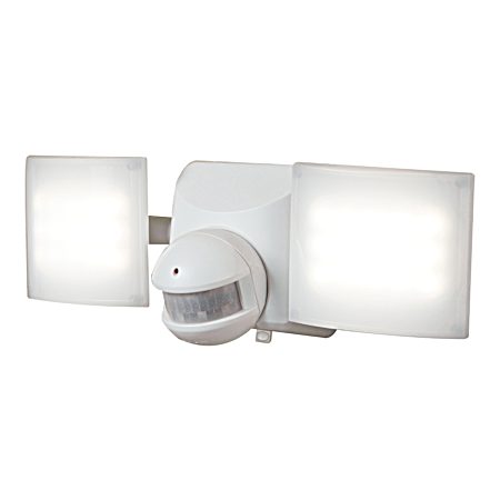 White Solar LED Twin Head Outdoor Security Light