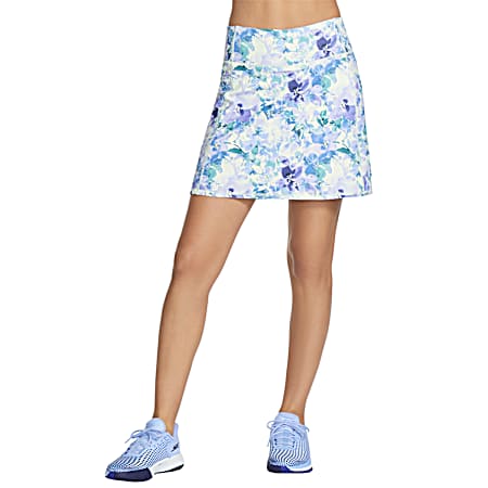 Women's GO WALK Blue Seascape Floral Skort