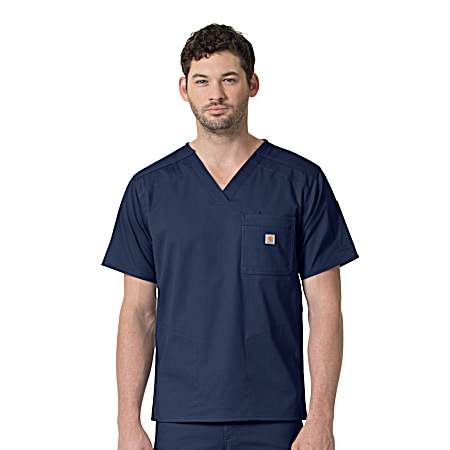Men's Navy Rugged Flex Short Sleeve Scrub top