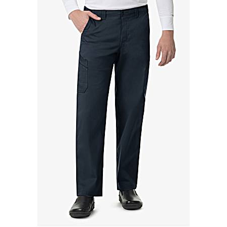 Men's Rugged Flex Multi-Cargo Straight Leg Navy Scrub Pants