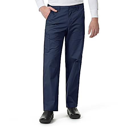 Men's Rugged Flex Multi-Cargo Straight Leg Navy Scrub Pants