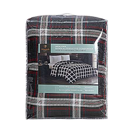 Down Alternative Comforter - Black/Tan Plaid
