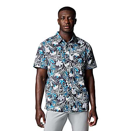 PFG Men's Super Slack Tide Button Front Short Sleeve Camp Shirt