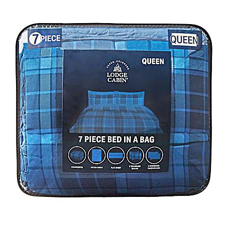 Down Alternative Comforter - Blue Plaid