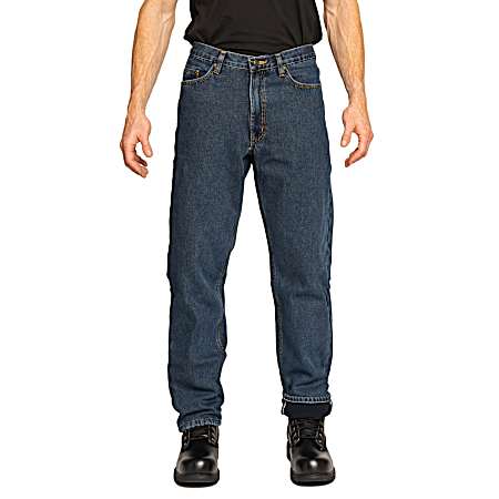 Men's Bonded Fleece Lined Medium Wash Jeans