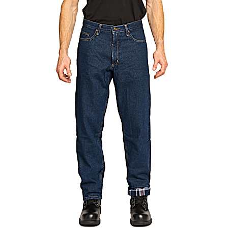 Men's Dark Wash Flannel Lined Jeans