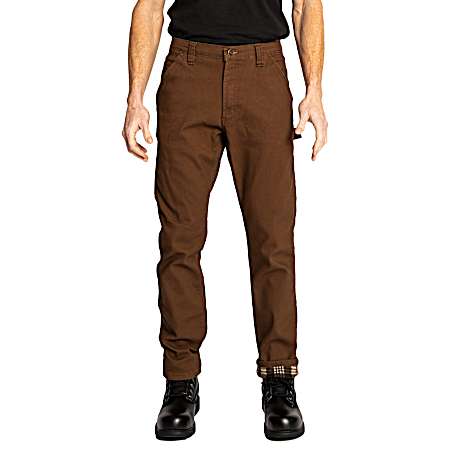 Men's Dark Brown Fleece Lined Dungaree