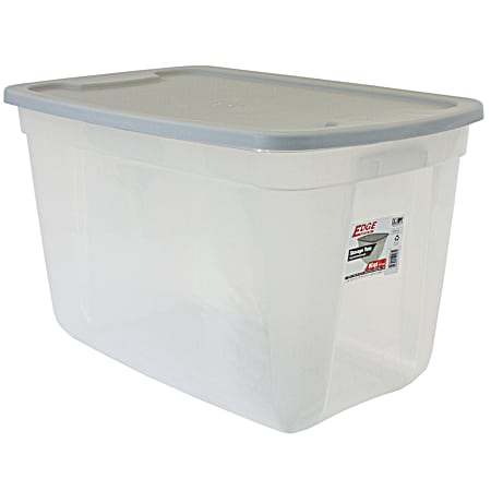 80 Qt Clear Base Grey  Lid Classic Tote
