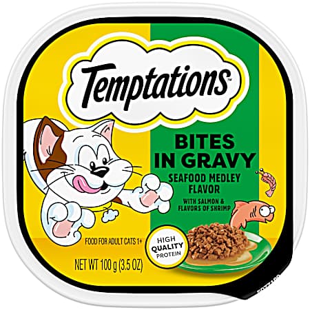3.5 oz Bites in Gravy Seafood Medley Flavor
